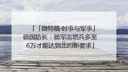 「微特稿·时事与军事」德国防长：德军需增兵多至6万才能达到北约新要求