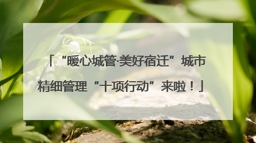 “暖心城管·美好宿迁”城市精细管理“十项行动”来啦！