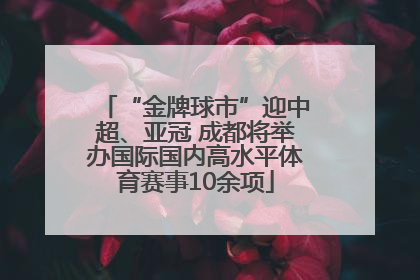 “金牌球市”迎中超、亚冠 成都将举办国际国内高水平体育赛事10余项