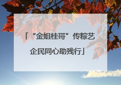 “金姐桂哥”传粽艺 企民同心助残行