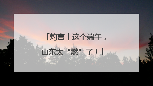 灼言丨这个端午，山东太“燃”了！
