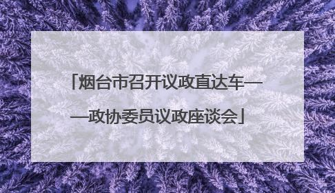烟台市召开议政直达车——政协委员议政座谈会