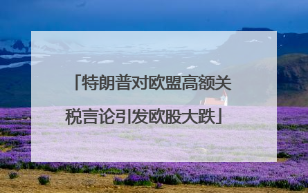 特朗普对欧盟高额关税言论引发欧股大跌