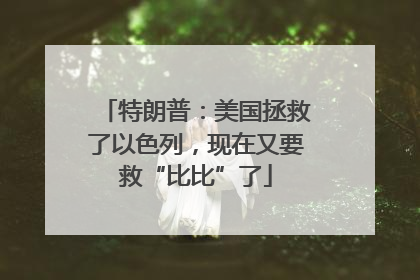 特朗普：美国拯救了以色列，现在又要救“比比”了