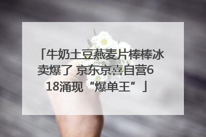 牛奶土豆燕麦片棒棒冰卖爆了 京东京喜自营618涌现“爆单王”