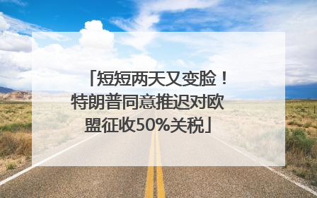 短短两天又变脸！特朗普同意推迟对欧盟征收50%关税