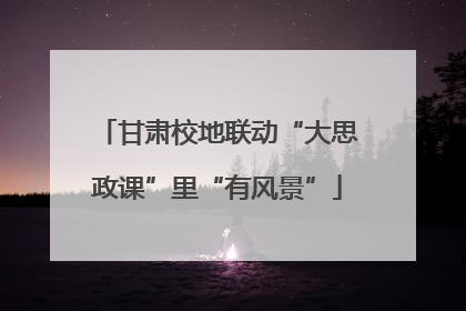 甘肃校地联动“大思政课”里“有风景”