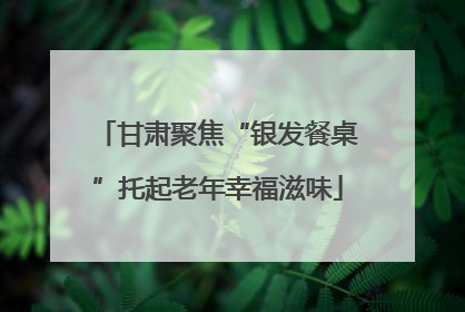 甘肃聚焦“银发餐桌”托起老年幸福滋味