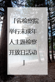 省检察院举行未成年人主题检察开放日活动