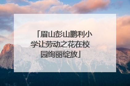 眉山彭山鹏利小学让劳动之花在校园绚丽绽放