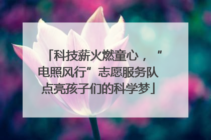 科技薪火燃童心，“电照风行”志愿服务队点亮孩子们的科学梦