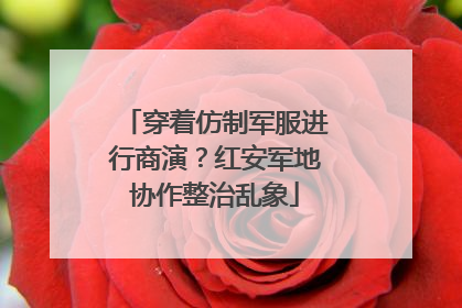 穿着仿制军服进行商演？红安军地协作整治乱象