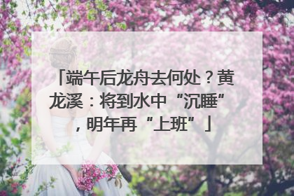 端午后龙舟去何处？黄龙溪：将到水中“沉睡”，明年再“上班”