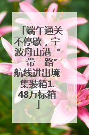 端午通关不停歇，宁波舟山港“一带一路”航线进出境集装箱1.48万标箱