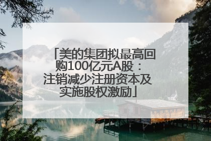 美的集团拟最高回购100亿元A股：注销减少注册资本及实施股权激励