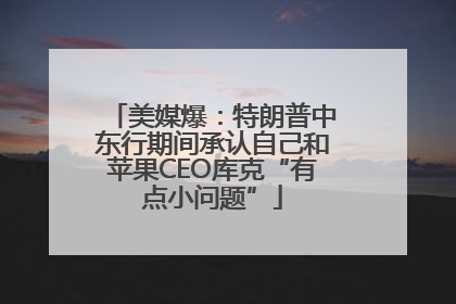 美媒爆：特朗普中东行期间承认自己和苹果CEO库克“有点小问题”