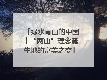 绿水青山的中国丨“两山”理念诞生地的富美之变