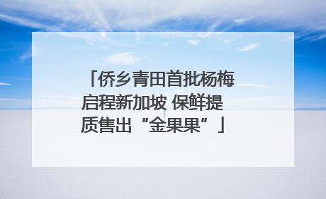 侨乡青田首批杨梅启程新加坡 保鲜提质售出“金果果”