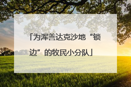 为浑善达克沙地“锁边”的牧民小分队
