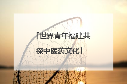 世界青年福建共探中医药文化