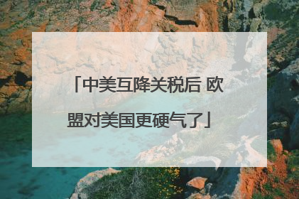 中美互降关税后 欧盟对美国更硬气了