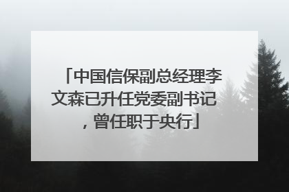 中国信保副总经理李文森已升任党委副书记，曾任职于央行