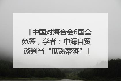 中国对海合会6国全免签，学者：中海自贸谈判当“瓜熟蒂落”
