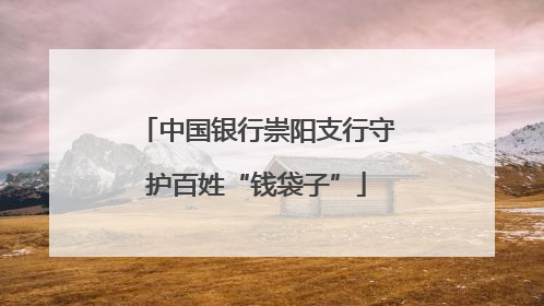 中国银行崇阳支行守护百姓“钱袋子”