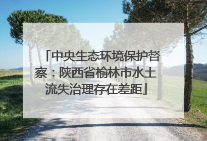 中央生态环境保护督察：陕西省榆林市水土流失治理存在差距