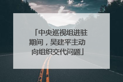中央巡视组进驻期间，吴建平主动向组织交代问题