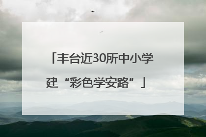 丰台近30所中小学建“彩色学安路”
