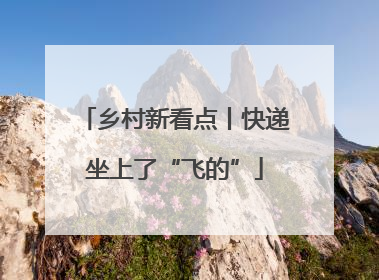 乡村新看点丨快递坐上了“飞的”