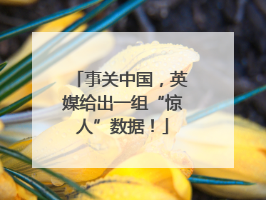 事关中国，英媒给出一组“惊人”数据！