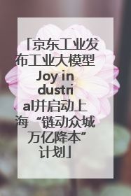 京东工业发布工业大模型Joy industrial并启动上海“链动众城 万亿降本”计划