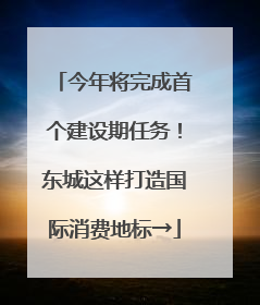 今年将完成首个建设期任务！东城这样打造国际消费地标→
