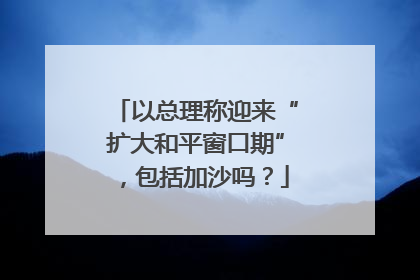 以总理称迎来“扩大和平窗口期”，包括加沙吗？