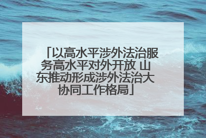 以高水平涉外法治服务高水平对外开放 山东推动形成涉外法治大协同工作格局