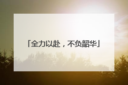 全力以赴，不负韶华