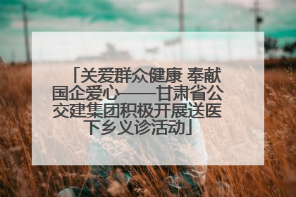 关爱群众健康 奉献国企爱心——甘肃省公交建集团积极开展送医下乡义诊活动