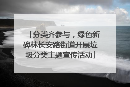 分类齐参与，绿色新碑林长安路街道开展垃圾分类主题宣传活动