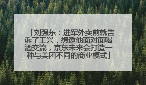 刘强东：进军外卖前就告诉了王兴，想邀他面对面喝酒交流，京东未来会打造一种与美团不同的商业模式