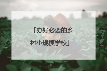 办好必要的乡村小规模学校
