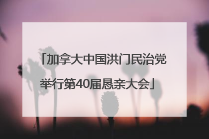 加拿大中国洪门民治党举行第40届恳亲大会