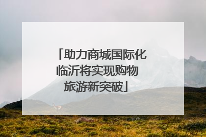 助力商城国际化 临沂将实现购物旅游新突破