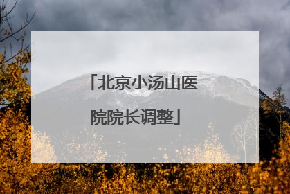 北京小汤山医院院长调整
