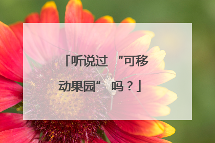 听说过 “可移动果园” 吗？