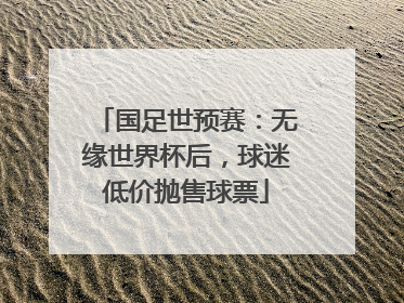 国足世预赛：无缘世界杯后，球迷低价抛售球票