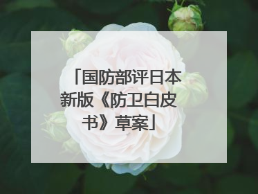 国防部评日本新版《防卫白皮书》草案