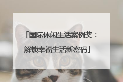 国际休闲生活案例奖：解锁幸福生活新密码