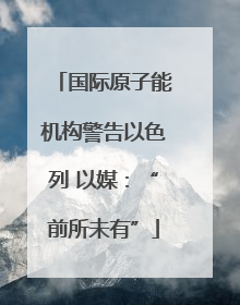 国际原子能机构警告以色列 以媒：“前所未有”